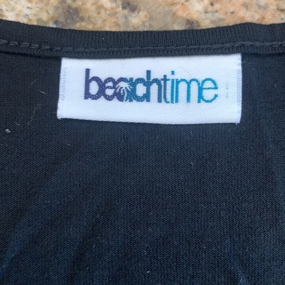 Swim Suit Bathing Suit Cover Up Sleeveless Black and White Floral Print Size 4 - Picture 7 of 9